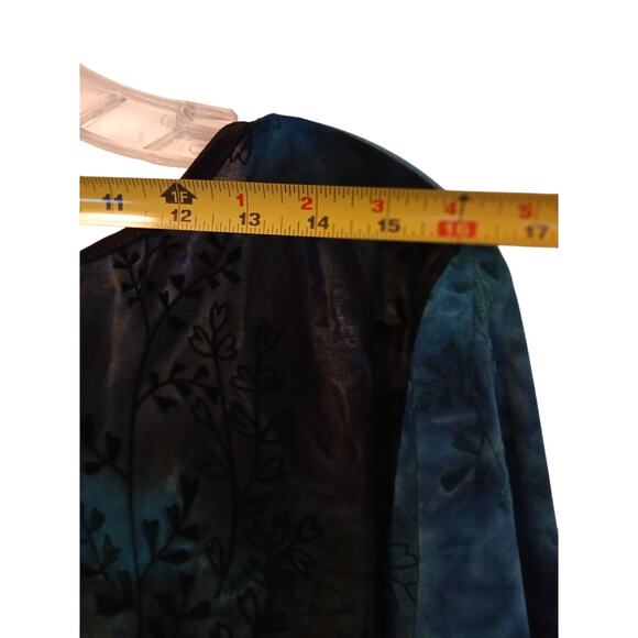 Sami & JO Babydoll Stretch Top Women's XL Blue Black Whimsigoth Fairy Goth Dark - Picture 7 of 12